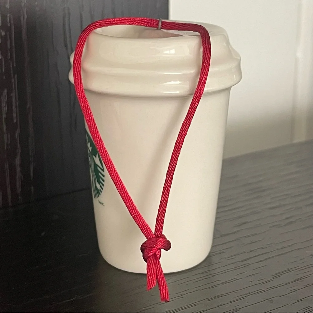 $10 SALE Starbucks 2014 Holiday Hot Drink Cup Ornament Green Mermaid Logo VTG